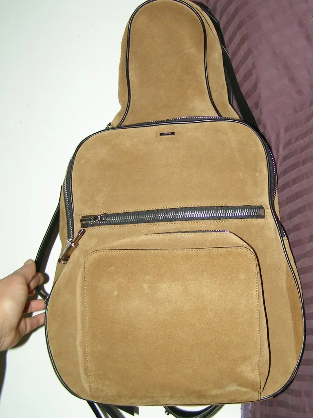 NWT Amiri medium Guitar Bag Brown Suede Backpack Mens Unisex Reversible Straps